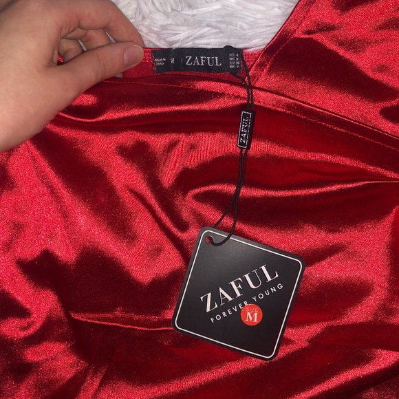 Satin Red Dress - Picture 2 of 4